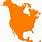 North America Map Orange
