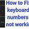 Number Keys Not Working