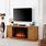 Oak Electric Fireplace TV Stand