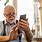 Old Man Using Cell Phone