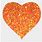 Orange Glitter Heart