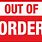 Out of Order Symbol
