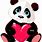 Panda with a Heart