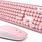 Pink Wireless Keyboard and Mouse