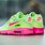 Pink and Green Nike Sneakers