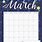 Printable Calendar for March
