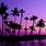 Purple Sunset with Palm Trees