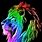 Rainbow Lion Black Background