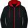 Red and Black Zip Up Hoodie