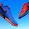 Red and Blue Basketball Shoes