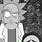 Rick and Morty Black White