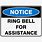 Ring Bell for Assistance Sign