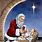 Santa Kneeling by Baby Jesus