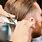Scissor Over Comb Cutting Hair
