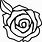 Simple Rose Clip Art Black and White
