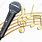 Singing Microphone Music Notes