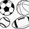 Sports Balls Clip Art Black and White