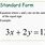 Standard Form Math Equation