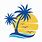 Sun Palm Tree Logo
