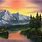 Sunset Mountain Landscape Paintings
