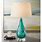 Turquoise Glass Table Lamp
