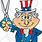 Uncle Sam with Scissors