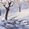 Watercolor Winter Snow Scenes