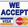 We Accept Visa and MasterCard Logo