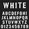 White Font Alphabet
