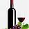 Wine Bottle and Grapes Clip Art