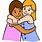 Women Hugging Cartoon