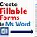 Word Fillable Form Template