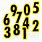 Yellow Number Stickers