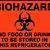 Biohazard No Food or Drink Sign