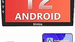 Binize Android 12 Double Din Car Stereo 10.1 Inch Compatible With Wireless Carplay Android Auto Head Unit Car Radio Touchscreen Bluetooth Car Stereo With Backup Camera Car In-Dash Navigation GPS Units