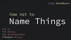 Naming Things in Code