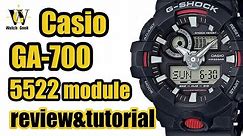 Casio GA 700 G shock - module 5522 - review & tutorial on how to setup and use the functions