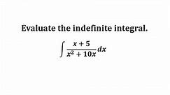 Indefinite Integration of a Quotient Using Substitution (Ln)