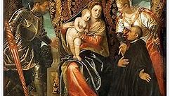 Paolo Veronese Print - The Holy Family Poster - Renaissance Wall Art - Famous Oil Painting Reproductions - Vintage Wall Art for Dorm Bathroom Livingroom Unframed 24x24in/60x60cm