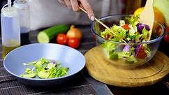 Eat Organic Vegan Lettuce Salad. Dieting Healthy Food. Vegan Raw Food On Diet. Vegetarian Weight Loosing Salad Balanced Food. Superfood Organic Food Salad On Dieting. Lettuce Leaves Salad With Feta