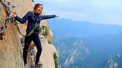 Deadliest Mount Huashan Cliffside Path & Plank Walk - China Travel Documentary