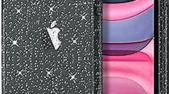 Hython Case for iPhone 11 Case Glitter, Cute Sparkly Clear Glitter Shiny Bling Sparkle Cover, Anti-Scratch Soft TPU Thin Slim Fit Shockproof Protective Phone Cases for Women Girls, Black Glitter