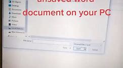 #recovery of unsaved word document on PC