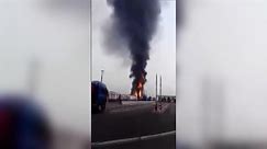 Raw video: Large fire at chemical plant in Germany