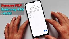 How to Bypass FRP Lock Samsung A20 - A20s | Android 11 OneUI 3.1