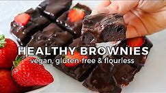 5 ingredient Healthy Brownies (Vegan, Flourless & Gluten free Brownie Recipe)
