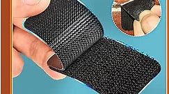 30 Sets Industrial Heavy Duty Hook and Loop Strips with Adhesive, Strong Back Adhesive Double Sided Hook Loop Tape, Black Sticky Fasten for Rough Surfaces,Indoor or Outdoor Use,1.3x3.2 Inch