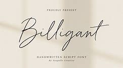 Billigant Handwritten Script Font, a Script Font by Seagulls Creative