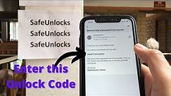 Enter Network Unlock Code to Remove the Carrier Lock