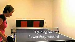 Table tennis beginners training with Returnboard